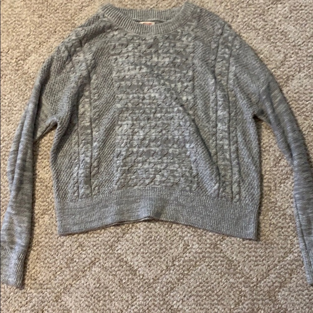Grey Cable Knit Sweater